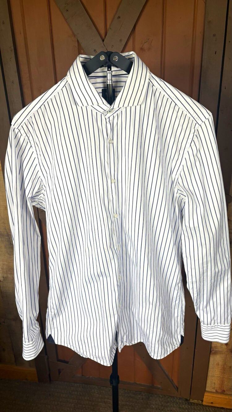 BOSS Hugo Boss x Nordstrom Men’s 16 41 Slim Fit Blue White Stripe Dress Shirt